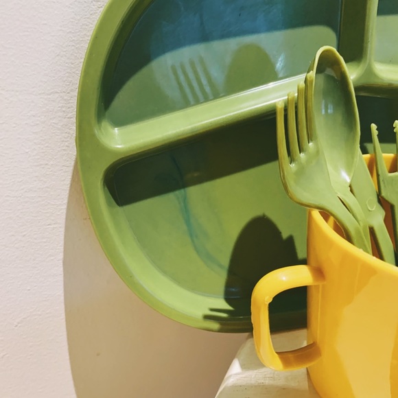 RARE Vintage 50s Basket Ville Picnic Dining Set - Picture 4 of 13